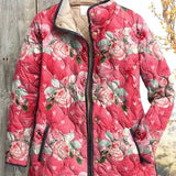 Zora – Quilted Jacket with Large Rose Print