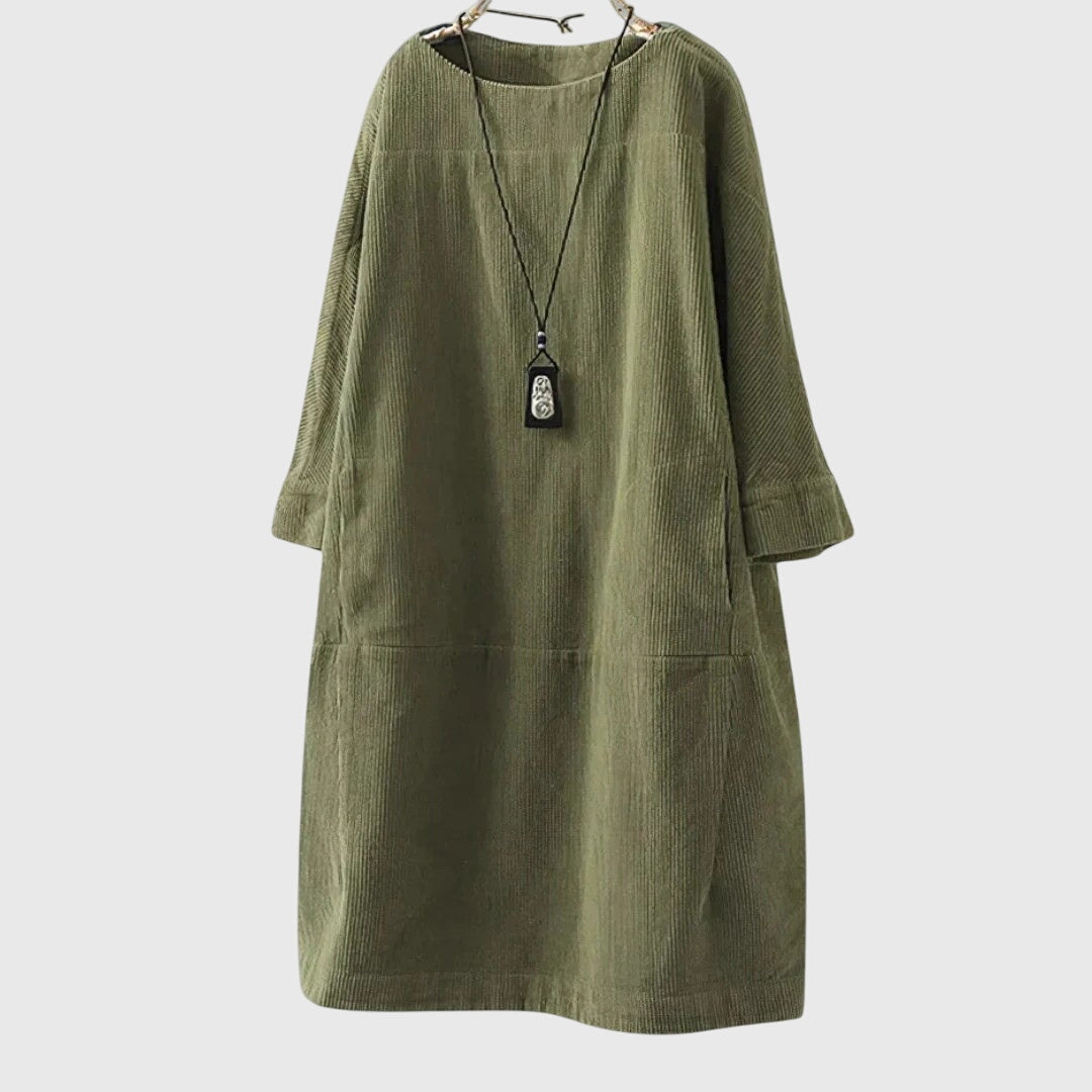 Grace | Relaxed Midi Dress in Corduroy
