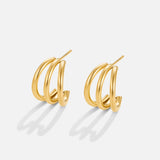 Hélène – Mini hoop earrings in textured gold