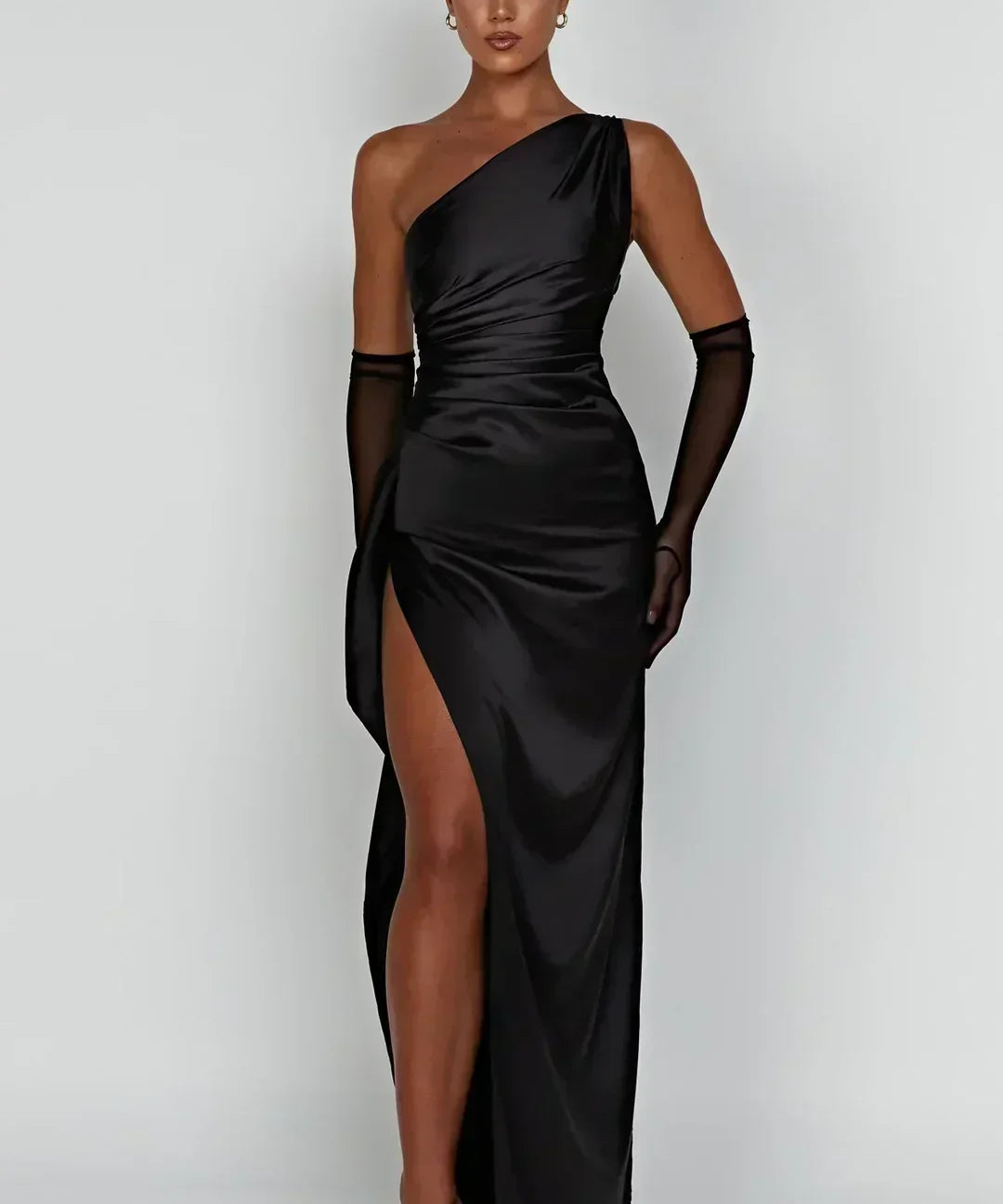 ARALUEN | DRAPE SATIN EVENING GOWN