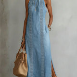 Soline | Denim Dress with Retro Lace