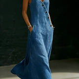 Lalie | Long Button-Up Denim Dress
