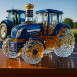 Classic whisky bottle with New Holland T7 tractor design