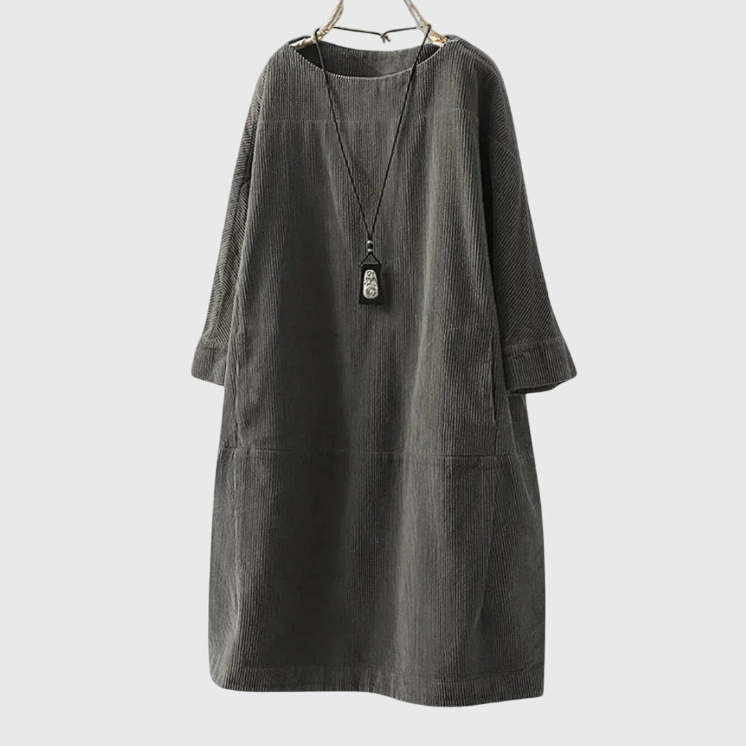 Grace | Relaxed Midi Dress in Corduroy