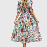 Merlin | Flattering Floral Midi Dress
