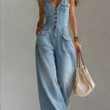 Octavie | Loose Denim Jumpsuit