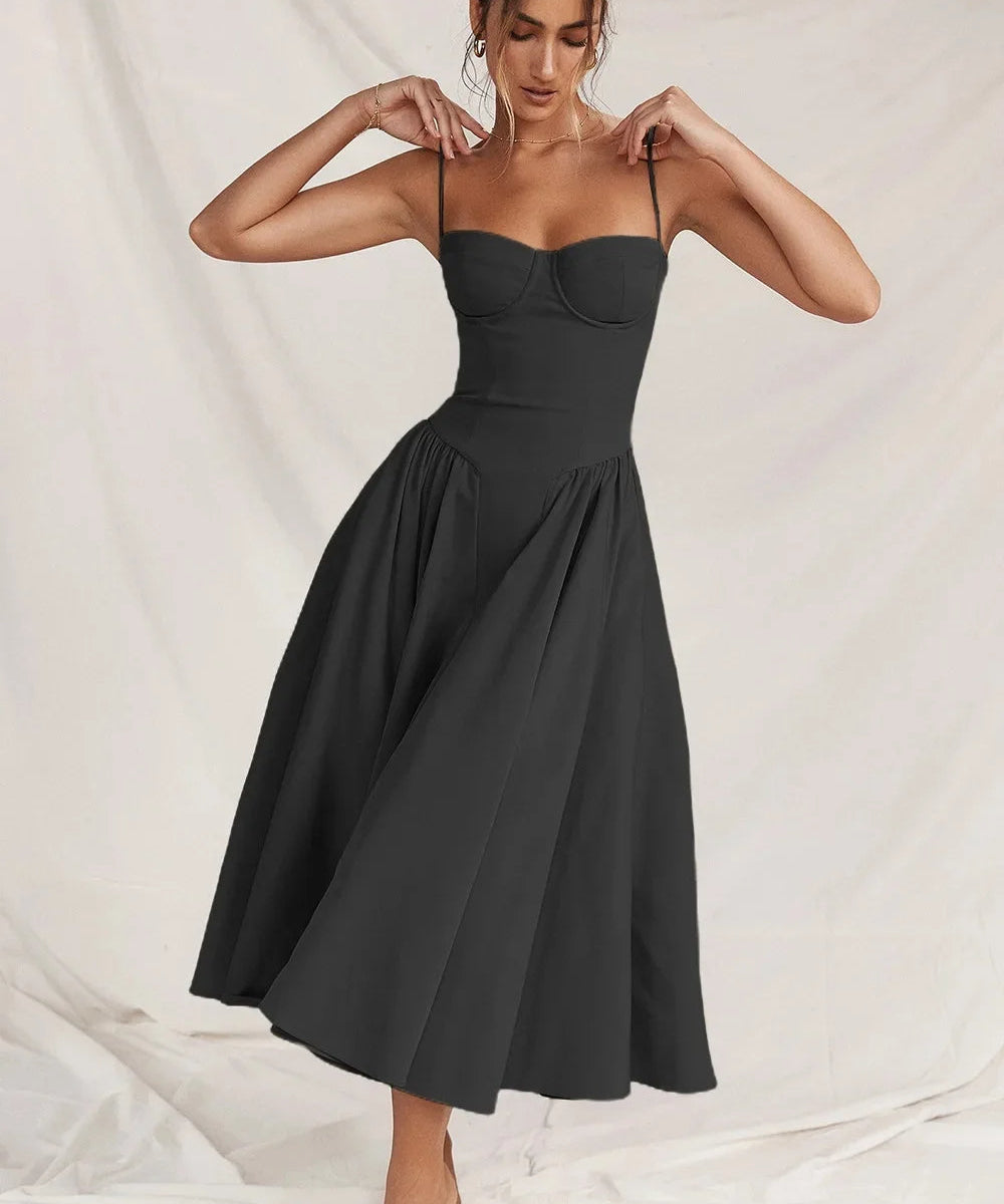 CHARMONE | LACE EVENING MIDI DRESS