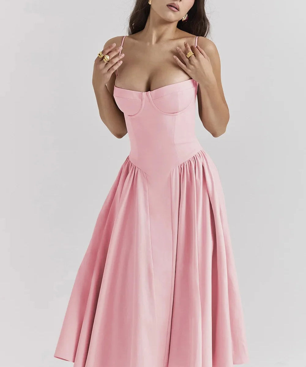 CHARMONE | LACE EVENING MIDI DRESS