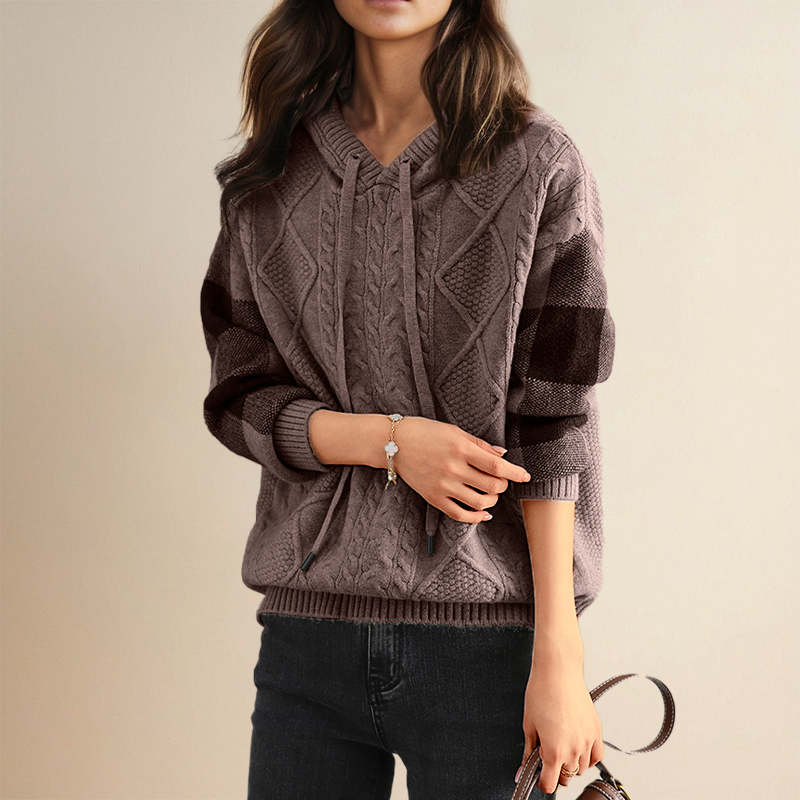 Julie | Cable Knit Hoodie