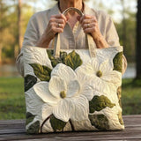Handcrafted Bag - Elegant White Lilies