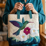 Handmade Bag - Hummingbird and White Flower