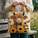 Handcrafted Bag - Highland Cow with Sunflowers