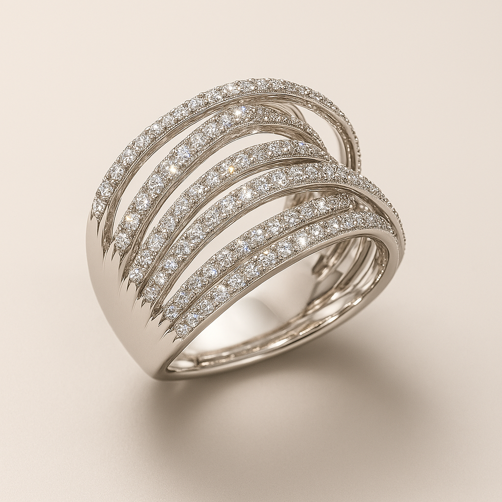 Vintage Silver Zirconia Stacking Ring