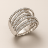 Vintage Silver Zirconia Stacking Ring