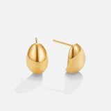 Inès – Gold earrings with a rounded curve.
