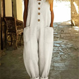 Lison | Vintage Washed Cotton Denim Dungarees